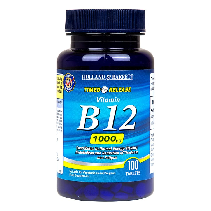 Holland & Barrett დროში ხსნადი ვიტამინი B12 1000 მკგ, 100 ტაბლეტი
