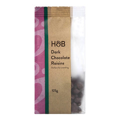 Holland & Barrett შავ შოკოლადში ამოვლებული ქიშმიში, 125 გრ