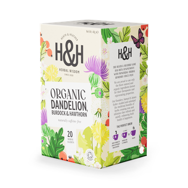 Heath & Heather ბაბუაწვერის, ოროვანდისა და კუნელის ჩაი, 20 პაკეტი