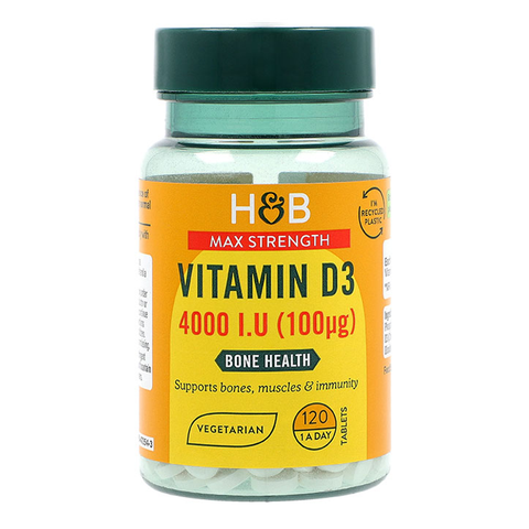 Holland & Barrett D ვიტანი 4000 ს.ე. (100 მკგ), 120 ტაბლეტი