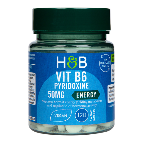 Holland & Barrett ვიტამინი B6 + პირიდოქსინი 50 მგ, 120 ტაბლეტი