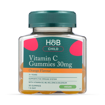 Holland & Barrett საბავშვო C ვიტამინი 30მგ,  30 საღეჭი აბი ფორთოხლის არომატით