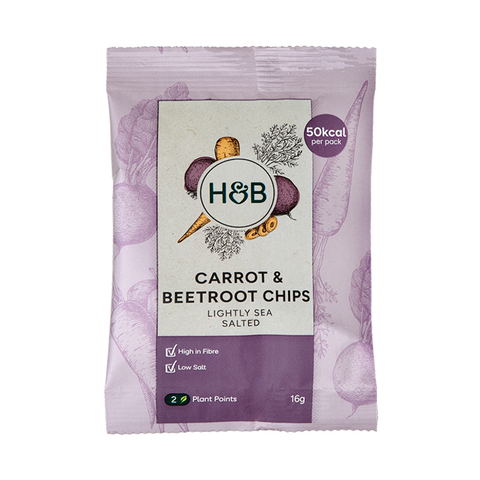 Holland & Barrett სტაფილოს & ჭარხლის ჩიფსი, 16 გრ