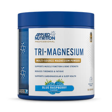 Applied Nutrition სამი მაგნიუმის ფხვნილი, ლურჯი ჟოლოს არომატით, 200 გრ