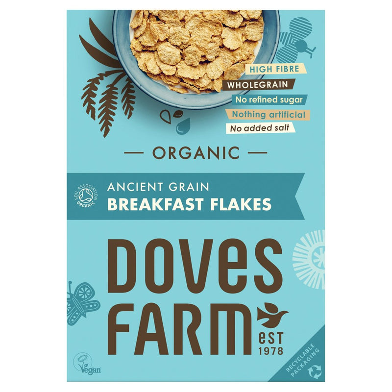 Doves Farm მარცვლეულის ფანტელები საუზმისათვის, 375 გრ