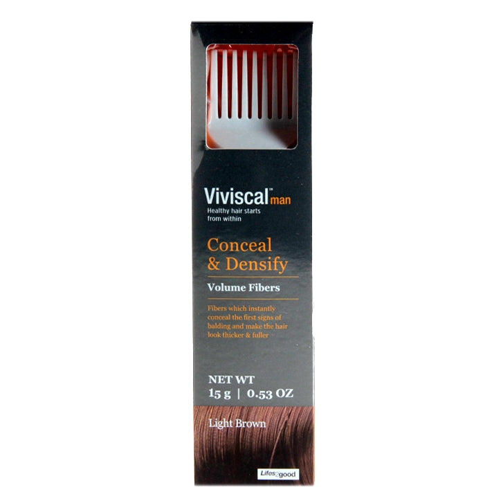 Viviscal-ის დამფარავი და სიხშირის მიმნიჭებელი ბოჭკოები ღია ყავისფერი თმისთვის, მამაკაცების