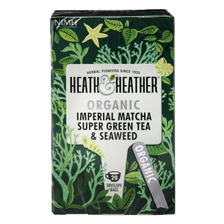Heath & Heather ორგანული მატჩასა და წყალმცენარეების ჩაი, 20 პაკეტი