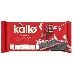 Kallo ორგანული მუქი შოკოლადი ბრინჯის თხელი ნამცხვრები, 90 გრ